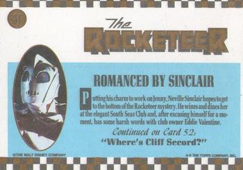 1991 Topps The Rocketeer #51 Romanced by Sinclair Back