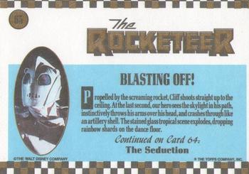 1991 Topps The Rocketeer #63 Blasting Off! Back