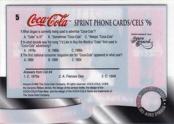 1996 Score Board Coca-Cola Sprint Phone Cards #5 Cal Ripken Jr. Back