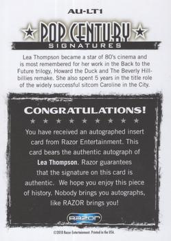 2010 Razor Pop Century - Silver #AU-LT1 Lea Thompson Back