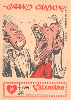 1960 Topps Funny Valentines #8A You Remind Me of Something Grand Back
