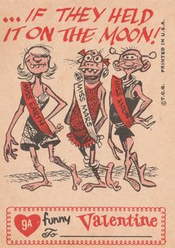 1960 Topps Funny Valentines #9A You Could Win the Miss Universe Contest! Back