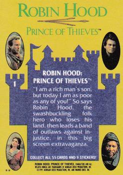 1991 Topps Robin Hood: Prince of Thieves (55) #1 Robin Hood: Prince of Thieves Back