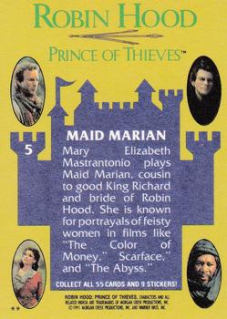 1991 Topps Robin Hood: Prince of Thieves (55) #5 Maid Marian Back
