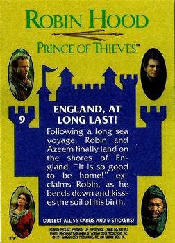 1991 Topps Robin Hood: Prince of Thieves (55) #9 England, At Long Last! Back