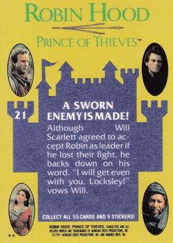 1991 Topps Robin Hood: Prince of Thieves (55) #21 A Sworn Enemy Is Made! Back