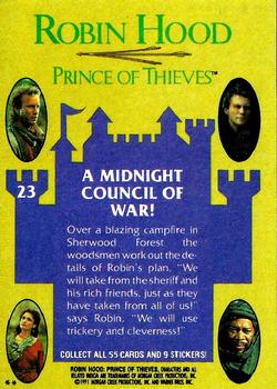 1991 Topps Robin Hood: Prince of Thieves (55) #23 A Midnight Council of War! Back