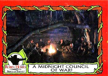 1991 Topps Robin Hood: Prince of Thieves (55) #23 A Midnight Council of War! Front