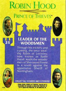 1991 Topps Robin Hood: Prince of Thieves (55) #24 Leader of the Woodsmen Back
