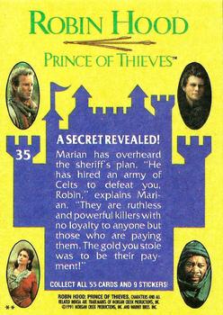 1991 Topps Robin Hood: Prince of Thieves (55) #35 A Secret Revealed! Back