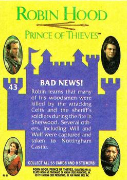 1991 Topps Robin Hood: Prince of Thieves (55) #43 Bad News! Back