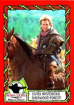 1991 Topps Robin Hood: Prince of Thieves (55) #16 Enter Mysterious Sherwood Forest! Front