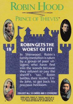 1991 Topps Robin Hood: Prince of Thieves (55) #18 Robin Gets the Worst of It! Back