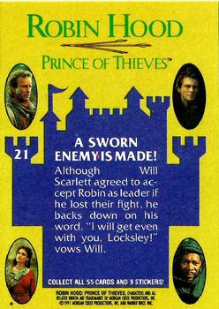 1991 Topps Robin Hood: Prince of Thieves (55) #21 A Sworn Enemy Is Made! Back