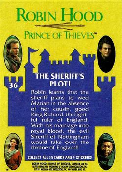1991 Topps Robin Hood: Prince of Thieves (55) #36 The Sheriff's Plot! Back