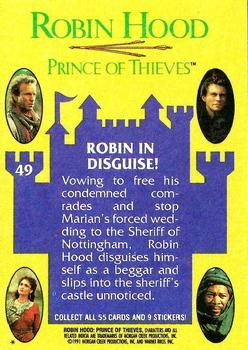 1991 Topps Robin Hood: Prince of Thieves (55) #49 Robin In Disguise! Back