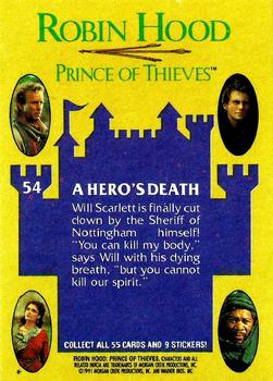 1991 Topps Robin Hood: Prince of Thieves (55) #54 A Hero's Death Back