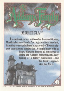 1991 Topps The Addams Family #3 Morticia Back