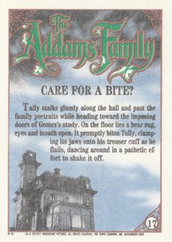 1991 Topps The Addams Family #17 Care for a Bite? Back