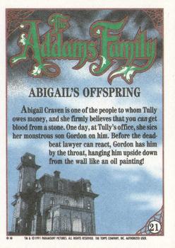 1991 Topps The Addams Family #21 Abigail's Offspring Back