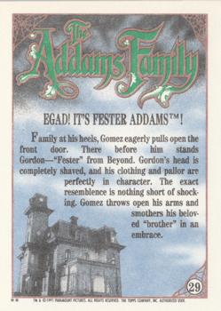 1991 Topps The Addams Family #29 Egad! It's Fester Addams! Back