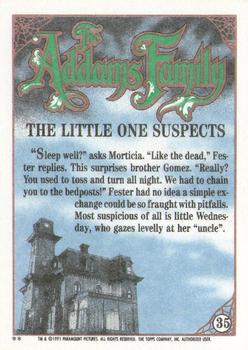 1991 Topps The Addams Family #35 The Little One Suspects Back
