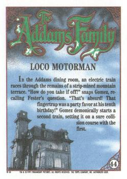 1991 Topps The Addams Family #44 Loco Motorman Back