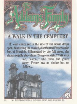 1991 Topps The Addams Family #51 A Walk in the Cemetery Back