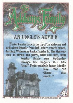 1991 Topps The Addams Family #57 An Uncle's Advice Back