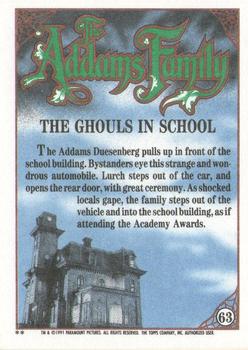 1991 Topps The Addams Family #63 The Ghouls in School Back