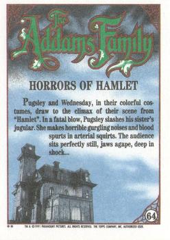 1991 Topps The Addams Family #64 Horrors of Hamlet Back