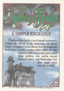 1991 Topps The Addams Family #88 A Simple Exchange Back