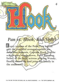 1992 Topps Hook #4 Pan vs. Hook, Kid-Style! Back