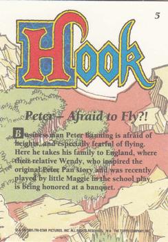 1992 Topps Hook #5 Peter -- Afraid to Fly?! Back