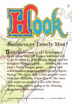 1992 Topps Hook #7 Business or Family Man? Back