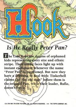 1992 Topps Hook #31 Is He Really Peter Pan? Back