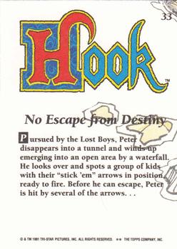 1992 Topps Hook #33 No Escape from Destiny Back