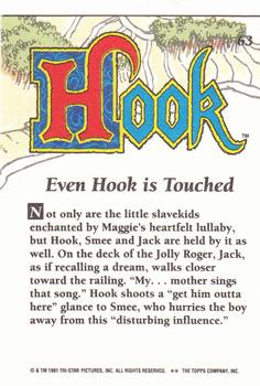 1992 Topps Hook #63 Even Hook is Touched Back