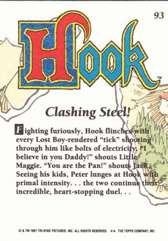 1992 Topps Hook #93 Clashing Steel! Back