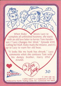 1991 Pacific I Love Lucy - Pink #30 Mrs. Mannequin Back