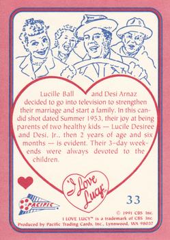 1991 Pacific I Love Lucy - Pink #33 The Happy Couple Back