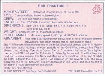 1989-00 Top Pilot - Promos #P13 F-4B Phantom II Back