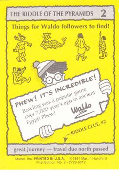 1991 Mattel Where's Waldo #2 great journey - travel due north passed Back