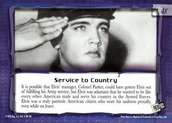 2007 Press Pass Elvis Is #48 Service to Country Back