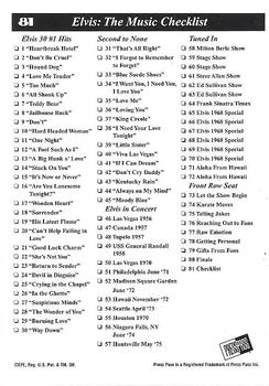 2008 Press Pass Elvis the Music #81 Checklist Back