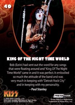 2009 Press Pass Kiss Ikons #40 King Of The Night Time World Back