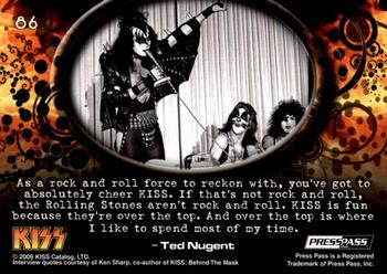 2009 Press Pass Kiss Ikons #86 Ted Nugent Back