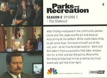 2013 Press Pass Parks and Recreation #8 The Stakeout Back