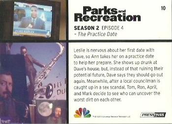 2013 Press Pass Parks and Recreation #10 The Practice Date Back