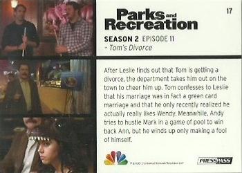 2013 Press Pass Parks and Recreation #17 Tom's Divorce Back
